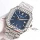 super clone Patek Philippe Cubitus 5821 iced out diamond bezel blue dial watch (13)_th.jpg